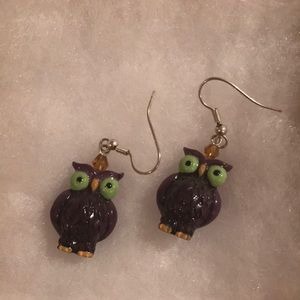 Vibrant Owl earrings